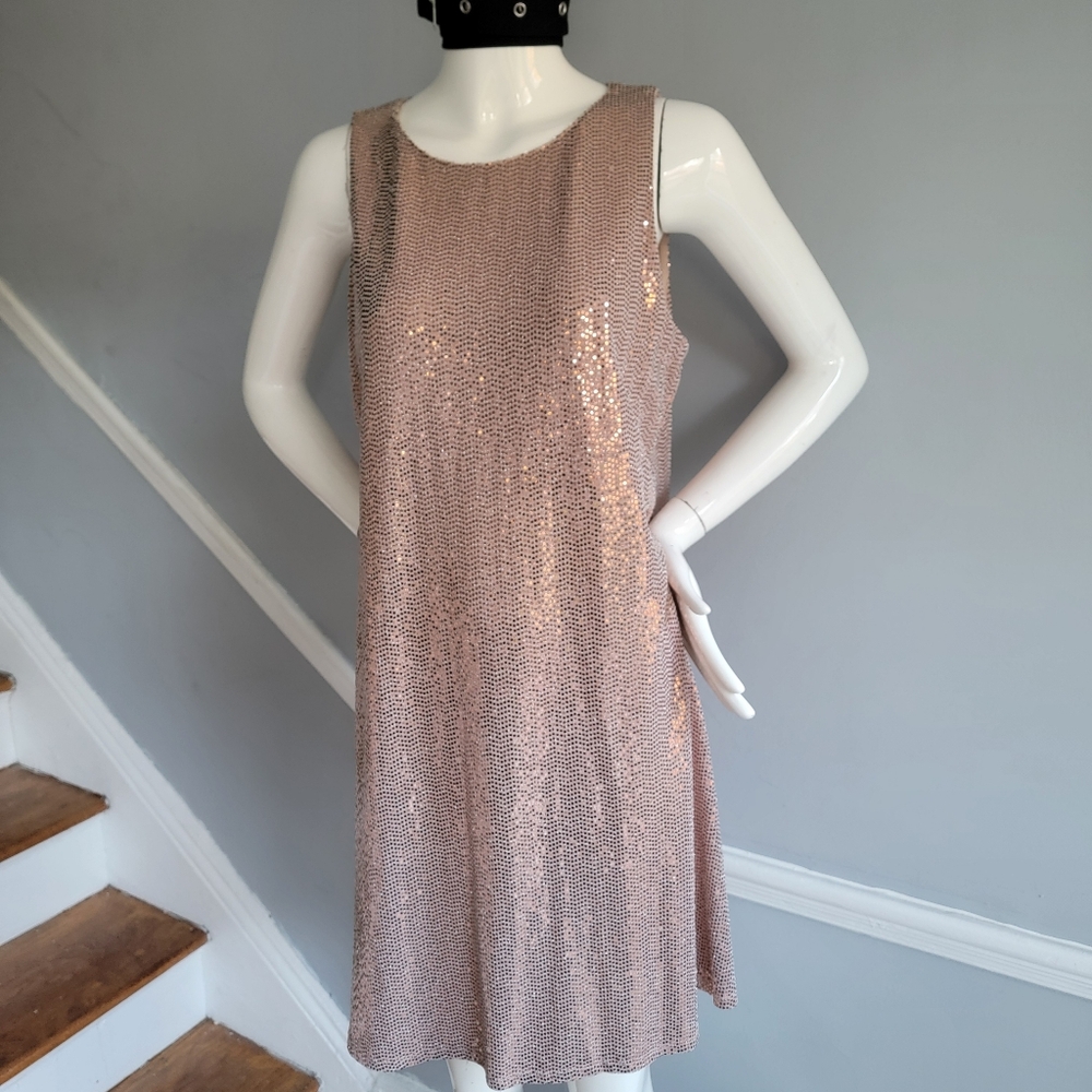 Vince Camuto Rose Gold Sequin Mini Dress